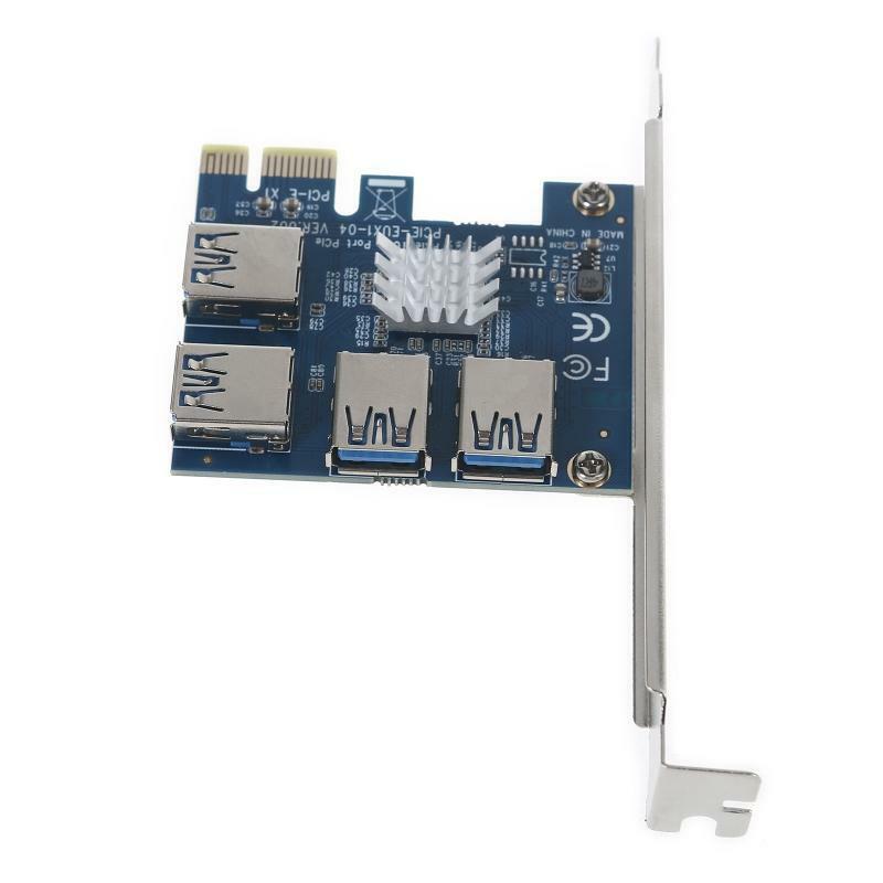 PCI-E 1x to 4x Adapter Board Extension Card PCI-E 1 to 4 USB 3.0 Adapter Card