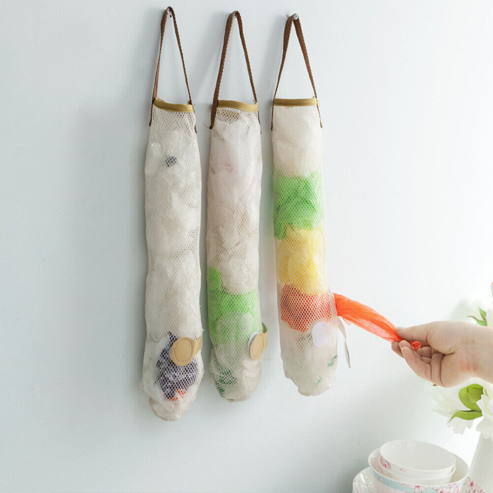 Net Fruit Vegetable Garlic Onion Hanging Storage Bags Reusable Organizers
