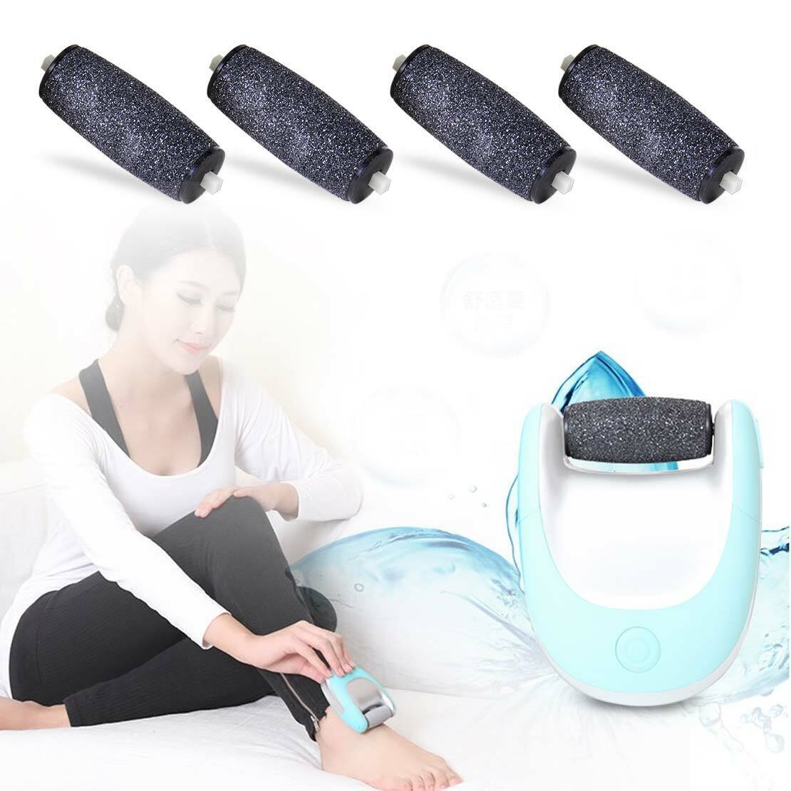 4 Replacement Roller Heads for Scholl Velvet Smooth Pedi Perfect Foot Refills Li