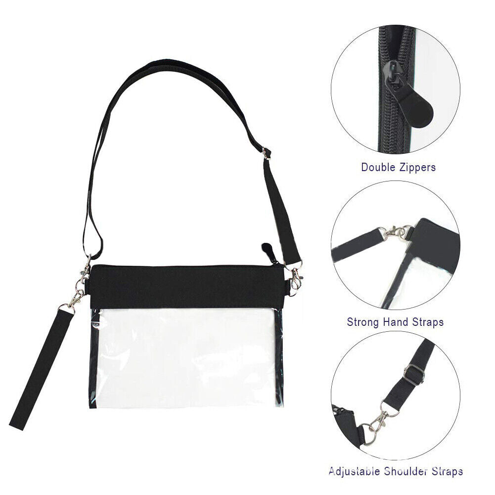 Transparent PVC Handbag Clear Waterproof Crossbody Bag Phone Shoulder Purse