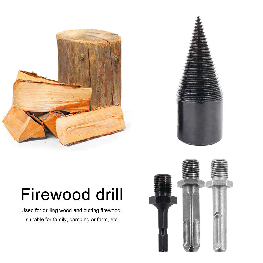 4pcs Woodworking Wood Separator Spiral Cone Reamer Splitter Drill Bit (A)