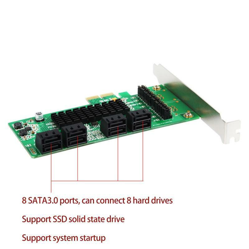 8 Ports PCIe Sata Controller Internal Expansion Card PCI-E to Sata 3.0 Adapter