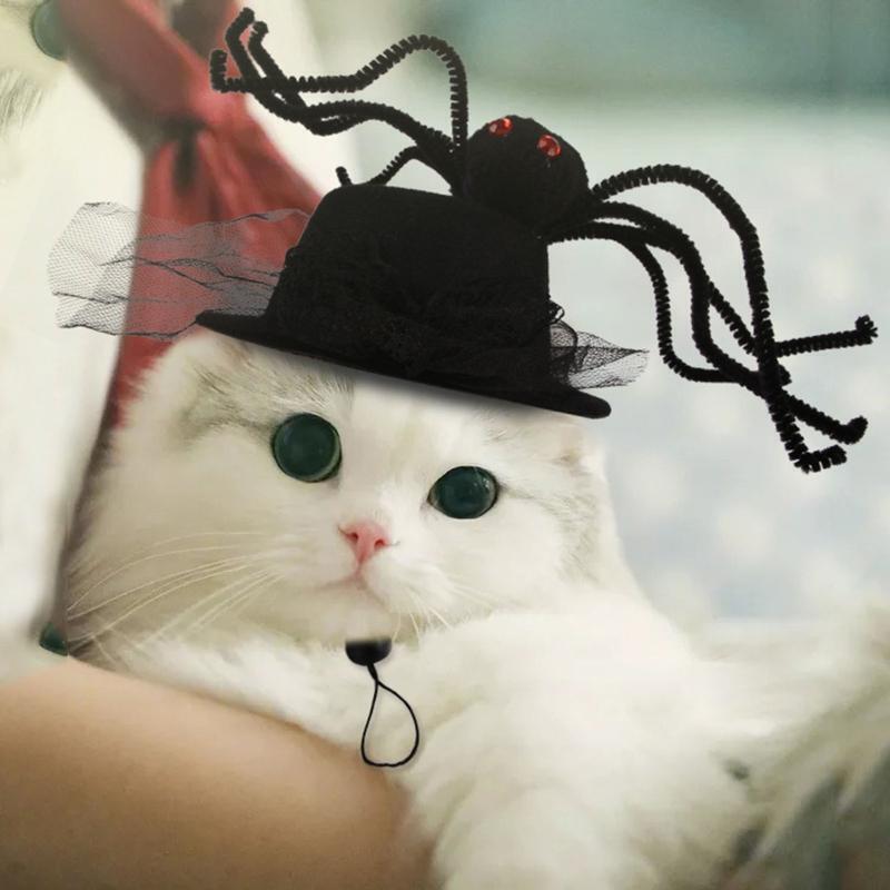 Cute Pet Hat Spider Decor Headpiece Halloween Party Costume Accessories
