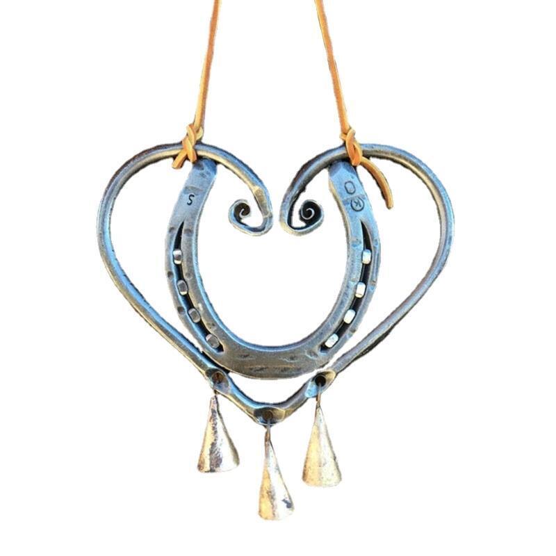 Love Heart Wind Chime Lucky Love Wind Chime with Steel Nails Feng Shui Windbell
