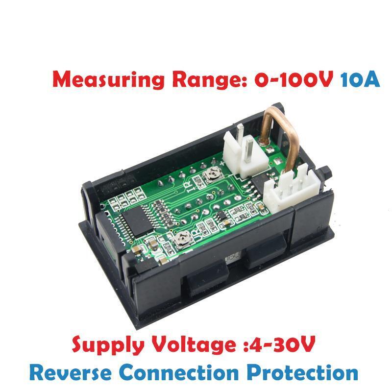 0.28inch Four Digits Digital Voltmeter Current Voltage Meter 0-100V 0-10A