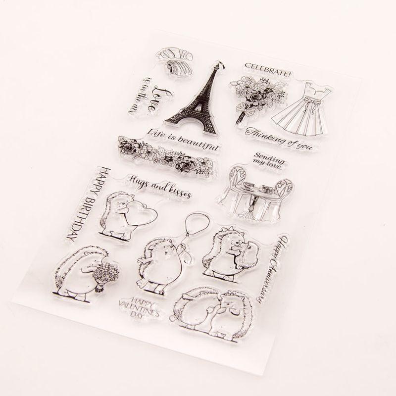 Tower Hedgehog Silicone Clear Seal Stamp DIY Scrapbooking Embossing Photo Album