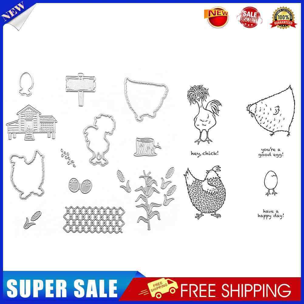 Chicken Egg Paper Cut Dies Silicone Transparent Seal Stamping Mold (C)