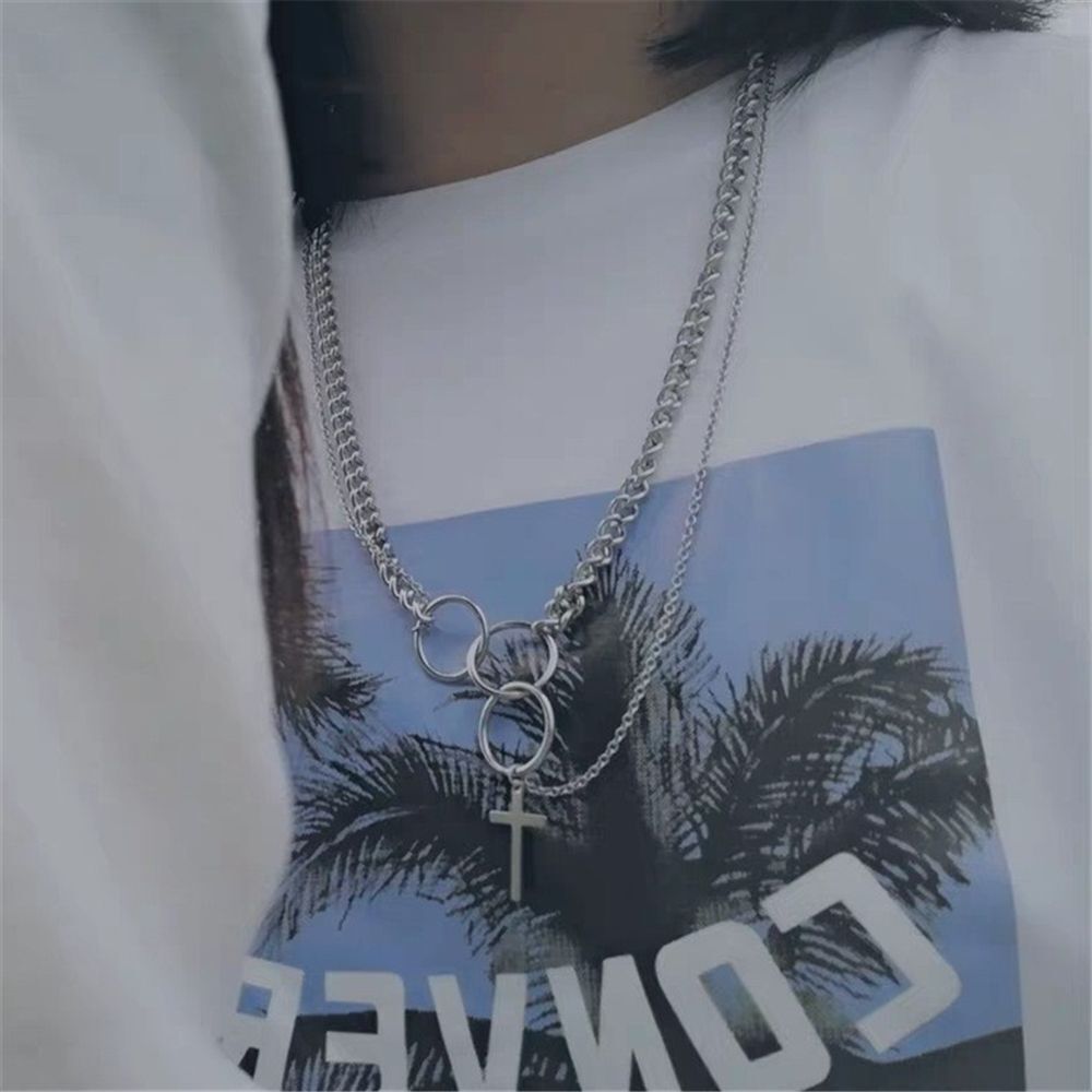 Party Jewelry Collar Hip Hop Gothic Chain Necklace Cross Punk Choker Pendant