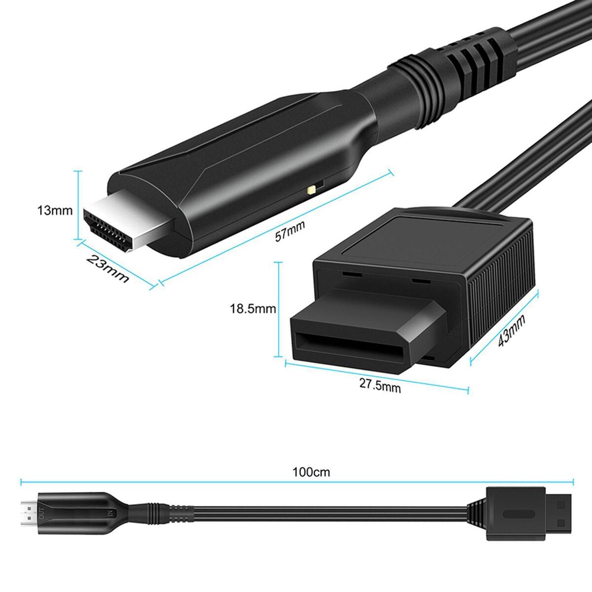Wii to HDMI Converter Cable 720 / 1080P Plug and Play 1M/3.3ft Full HD Video