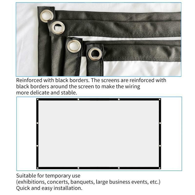 Projector Screen 150 inch 16:9 Foldable Anti-Crease Portable Projection Movies