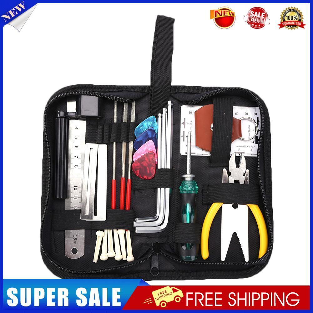 Guitars Repair Maintenance Tool Set Guitar Toolkit with String Cutter Ruler