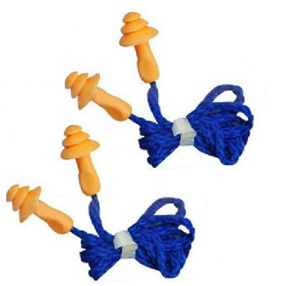 20Pcs Soft Silicone Corded Ear Plugs Reusable Hearing Protection Earplugs