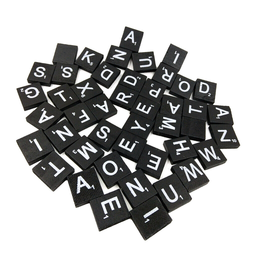 100 Pieces New Wooden Alphabet Tiles Mixed Letters and Number Game Pieces