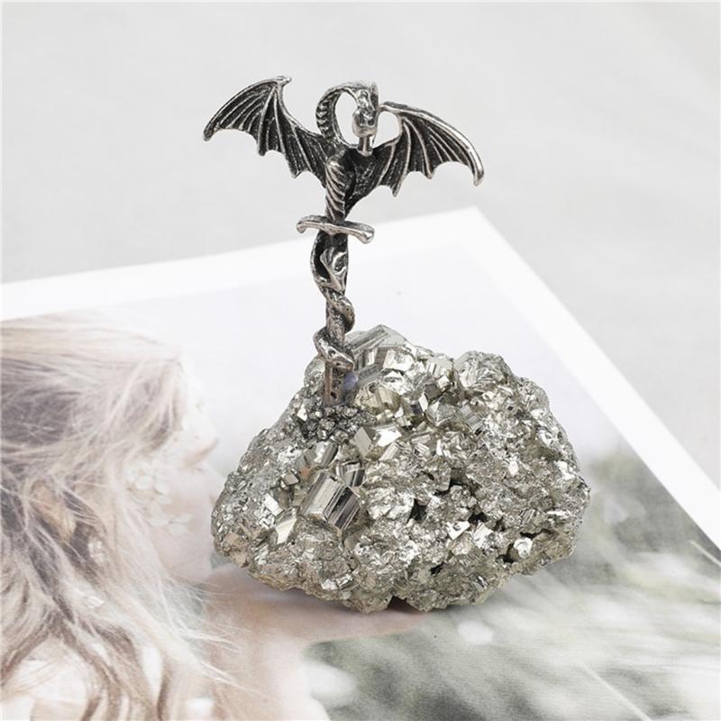 Natural Pyrite Cluster Energy Healing Crystal Stone Pterosaur Sword Ornaments