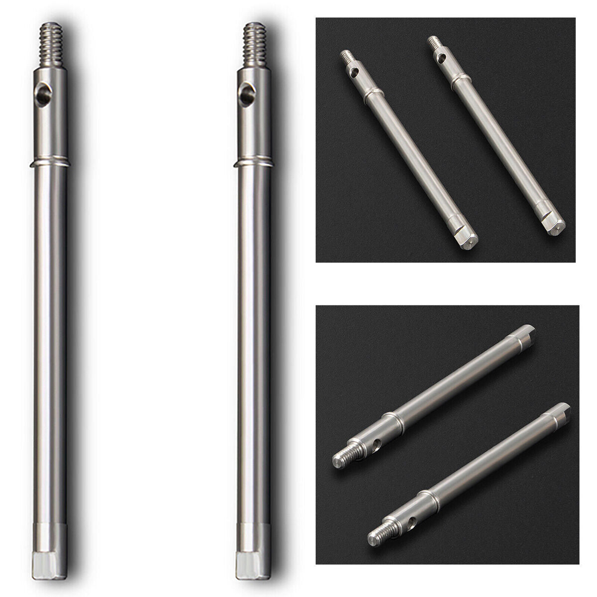 For KYX Axial SCX24 90081 1/10 RC Car Stainless Steel Rear Axle Shaft Upgrade