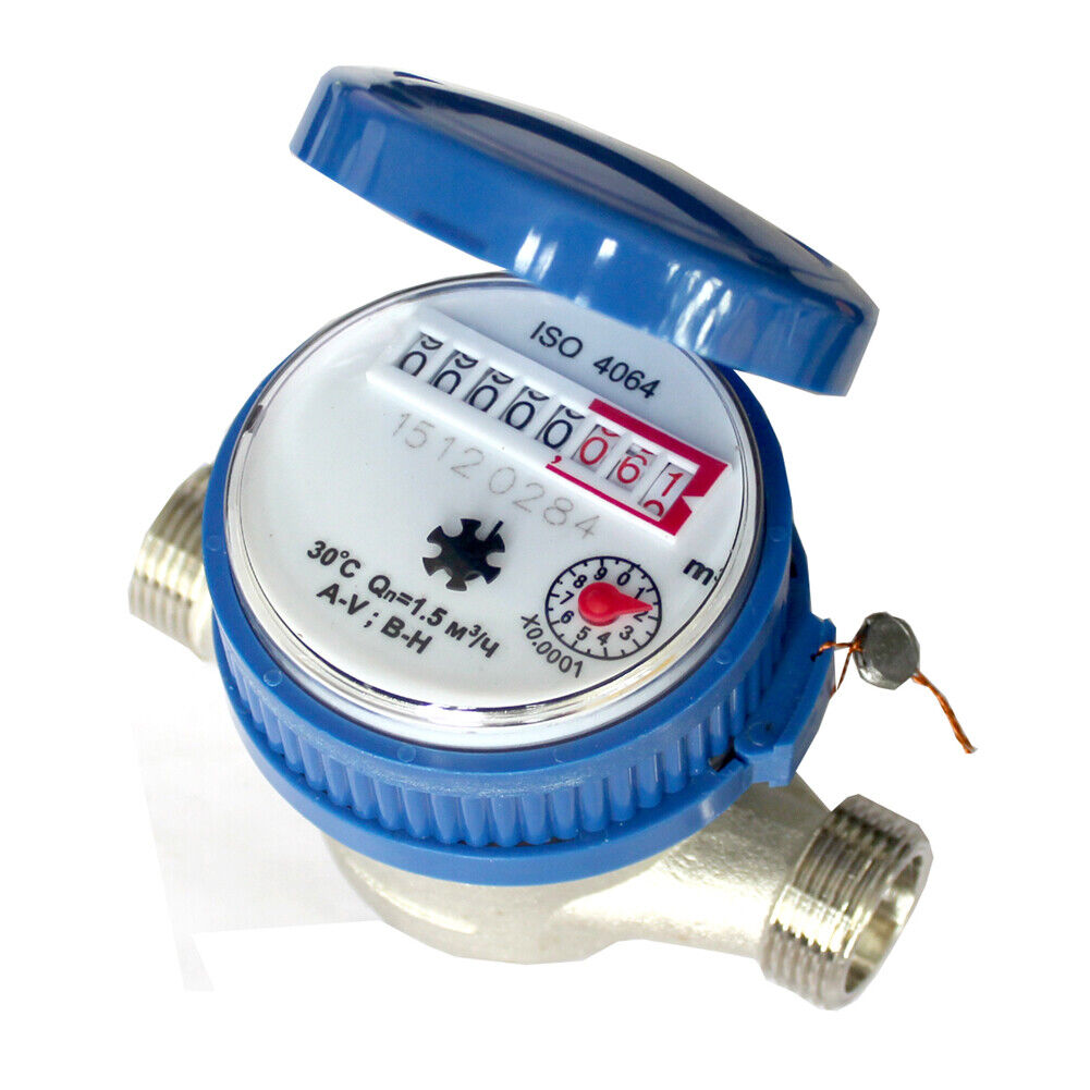 15mm 1/2 inch Cold Water Meter for Garden Home Using with Free Fittings