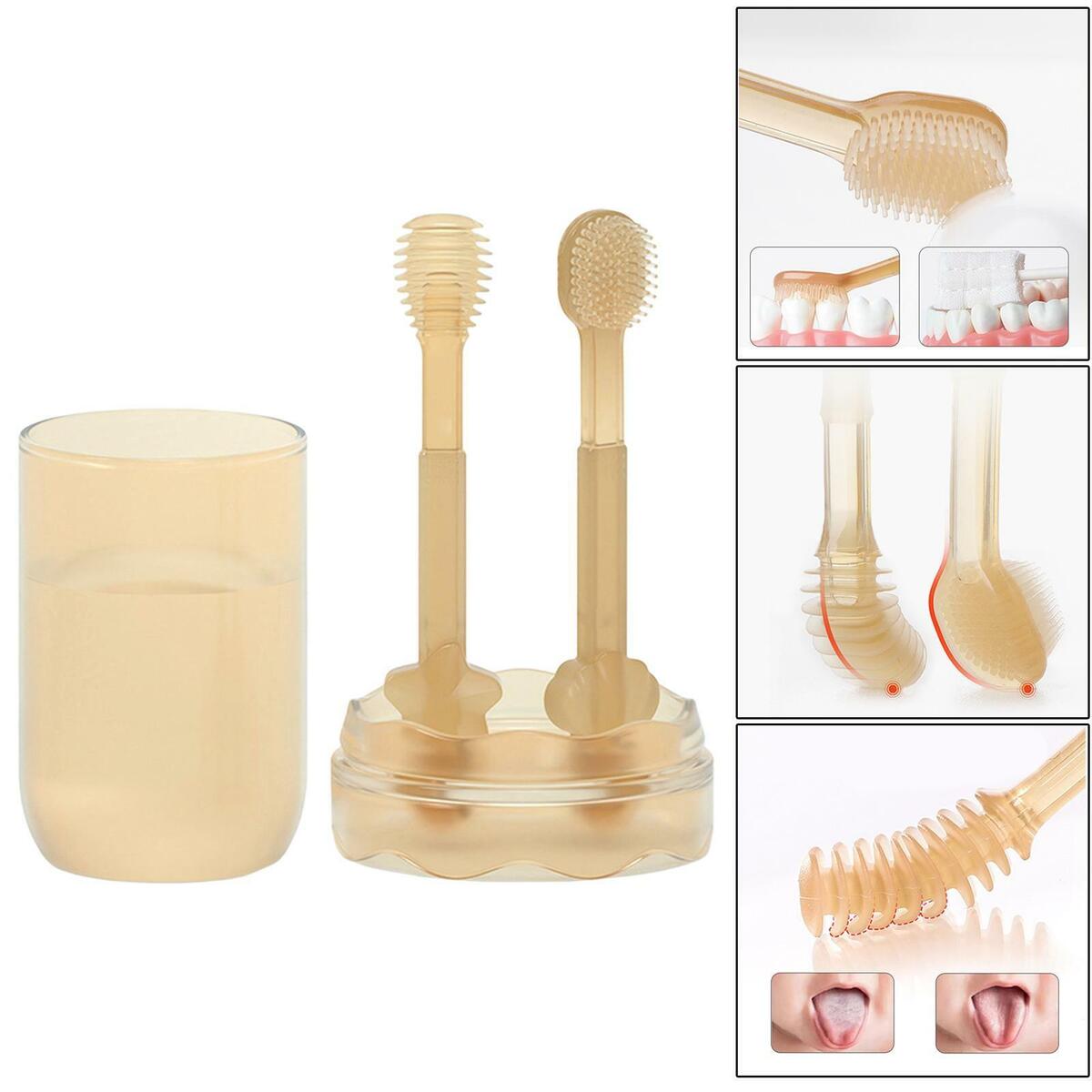 2x  Toothbrush Set Tongue Brush and cup for 0-3 Years Infant