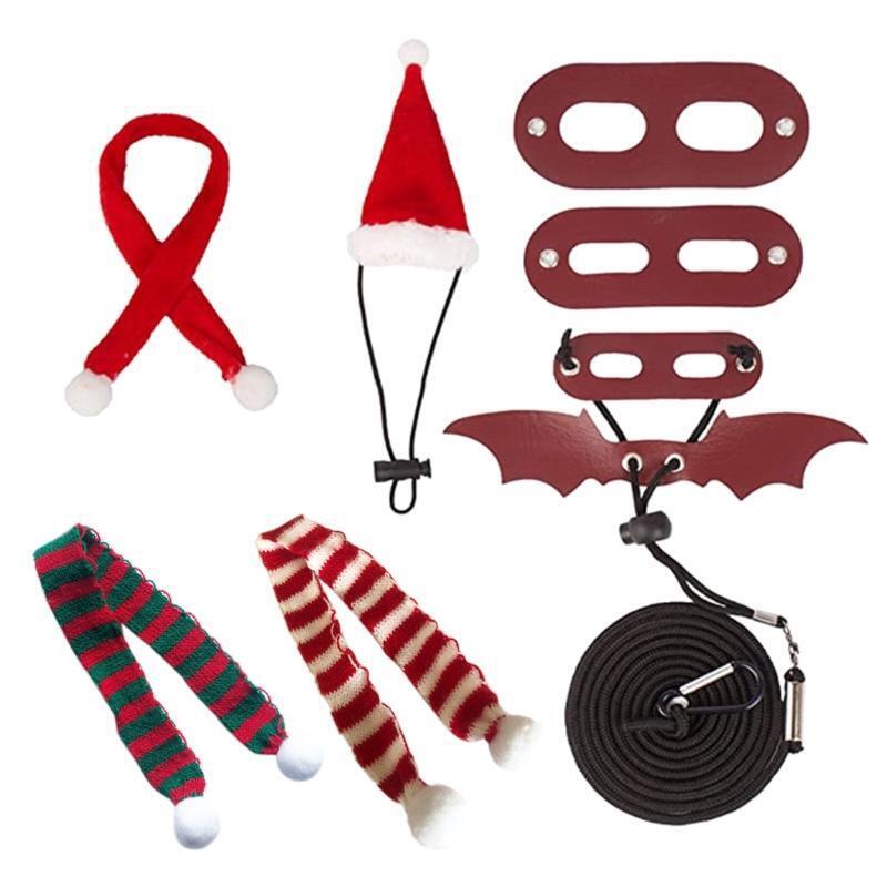 Bearded Dragon Harness Leash Set Adjustable for Small Pet Christmas Costume