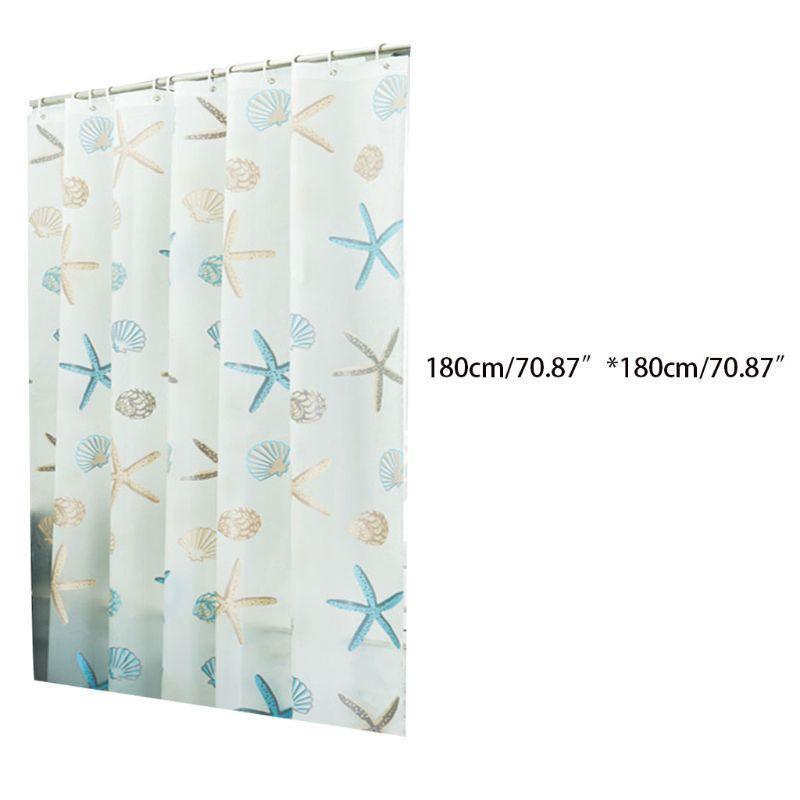 Seaside Fresh Style PEVA Modern Shower Curtain Cute Colorful Starfish Seashell