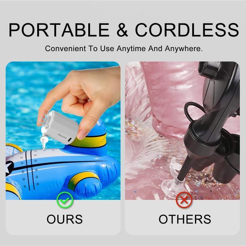 2-in-1 Air Pump Air Mattress Pump Mini Air Pump 1600mAh for Outdoor Hiking Beach