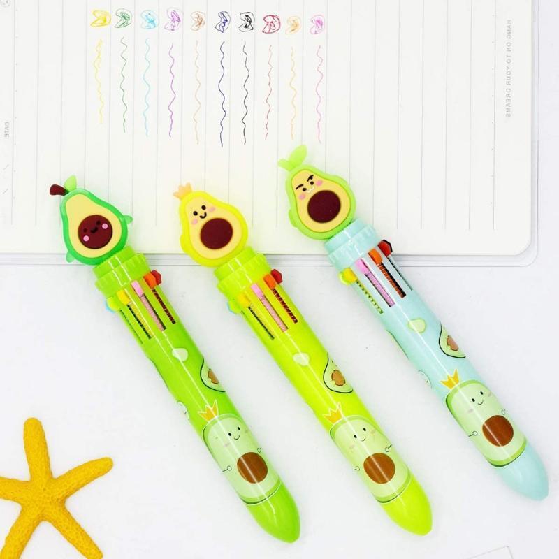9Pcs 8 Color Ballpoint Pens Refillable 0.5mm for Children Writing DIY Graffiti