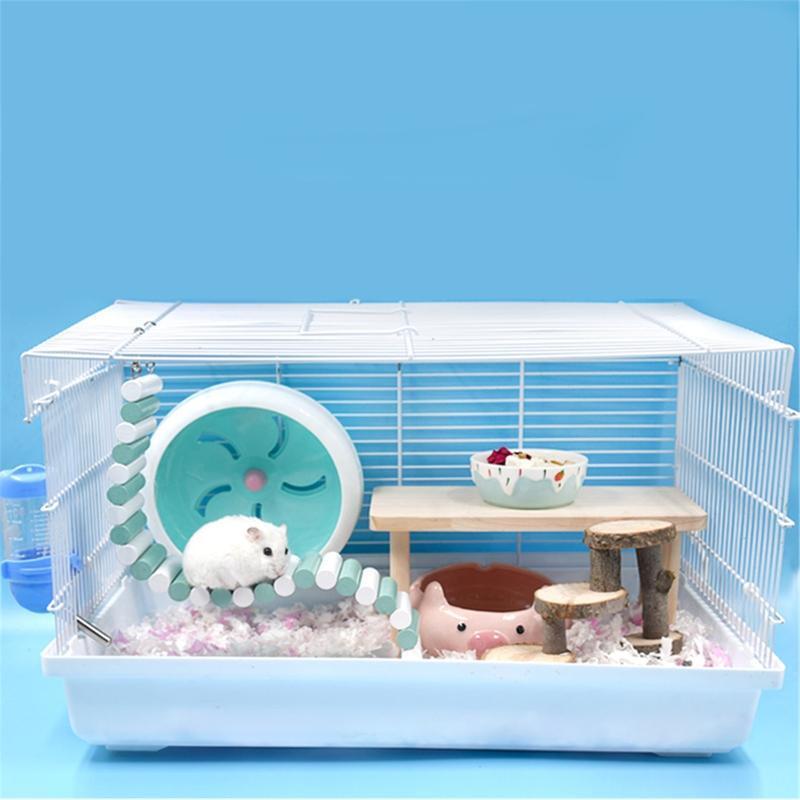 Natural Wood Stand Hamster Activity Platform with Pillars Easy to Install