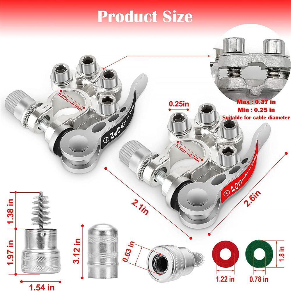 Shut-Off Disconnect Battery Battery Terminals Main Cable Post Connectors Clamps