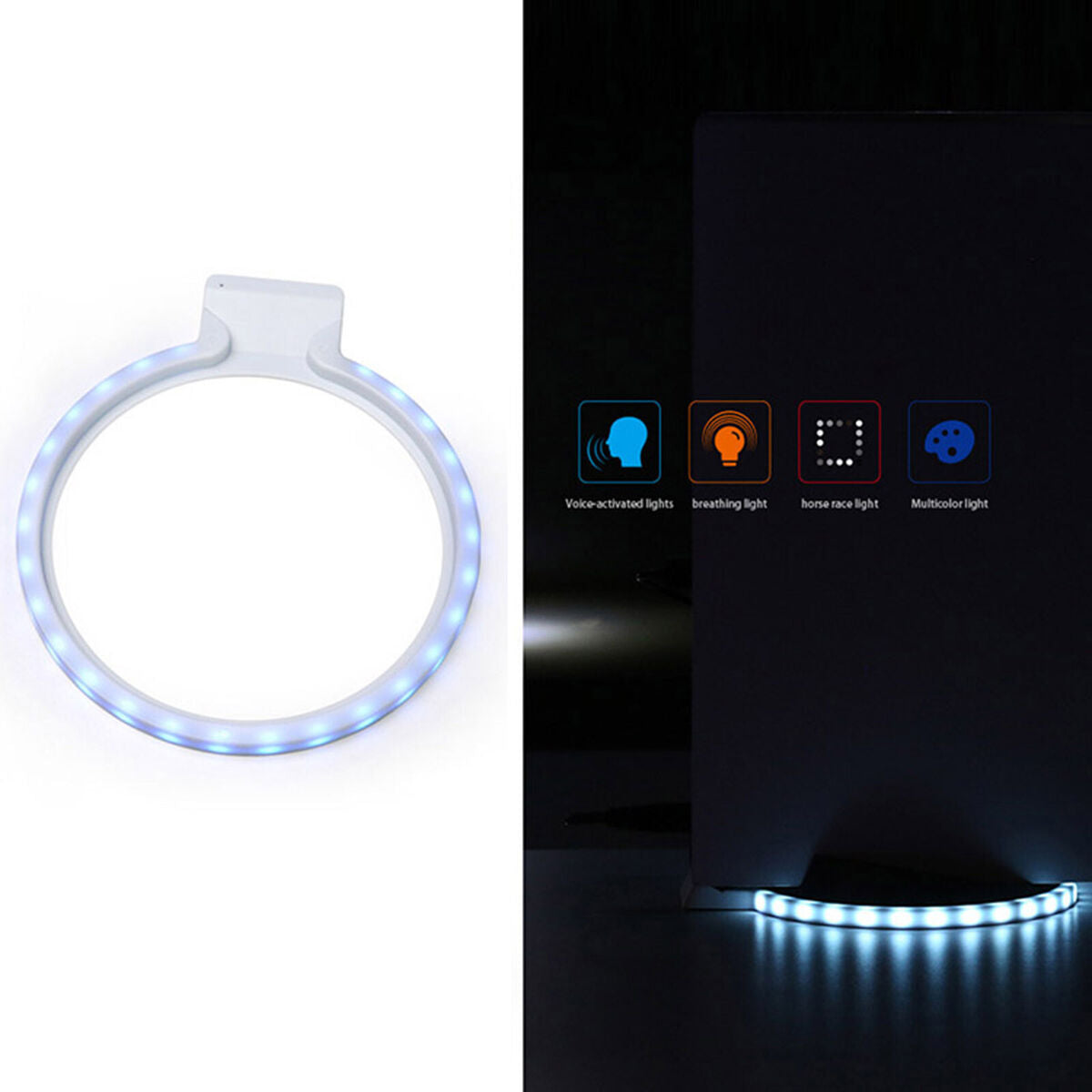 Touch/Voice Control RGB Base for PS5 Host Game Console Atmosphere LED Light Base