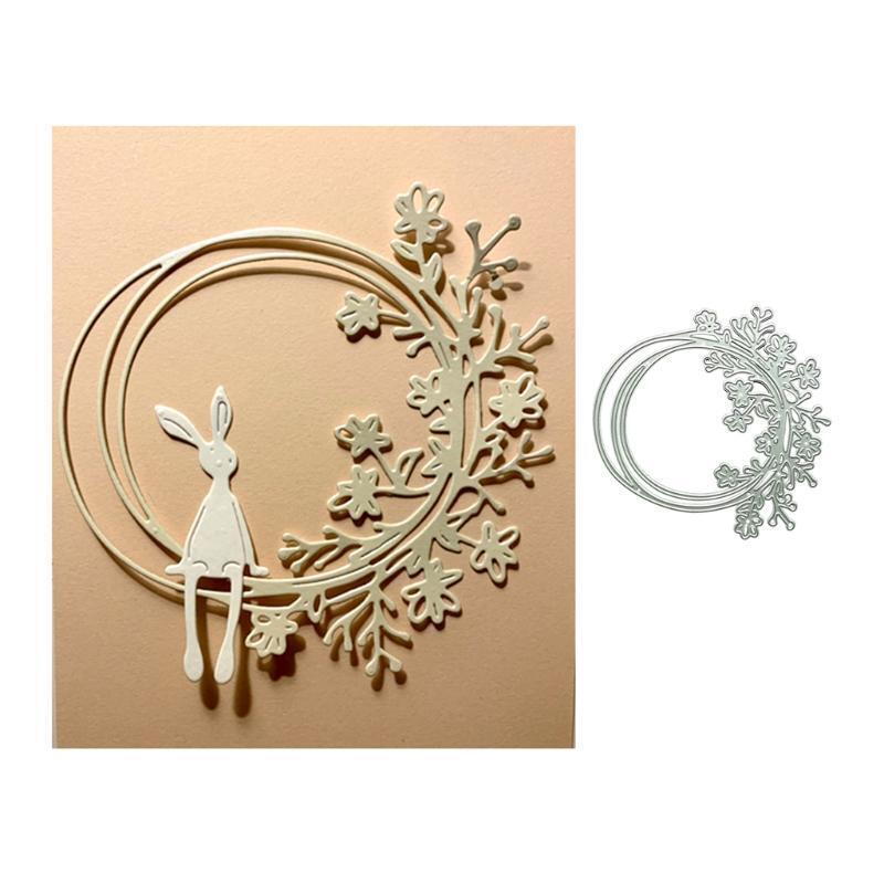 Metal Cutting Dies Garland Flower Frame Combination Embossing Puzzle Die Stencil