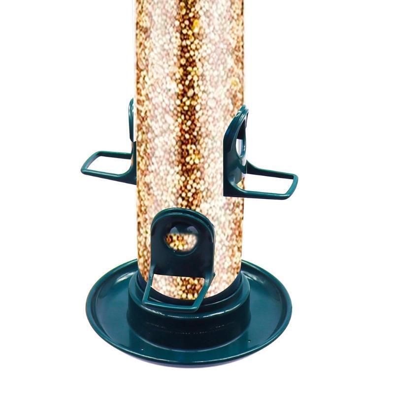 Plastic Bird Feeder Clear Tube with Steel Hanger Great for Attracting Birds