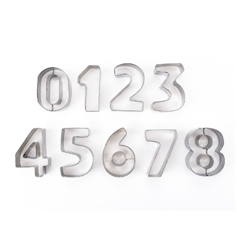 9 Styles Stainless Steel Cookie Cutter Mold Numbers Biscuit Mould DIY Fondant