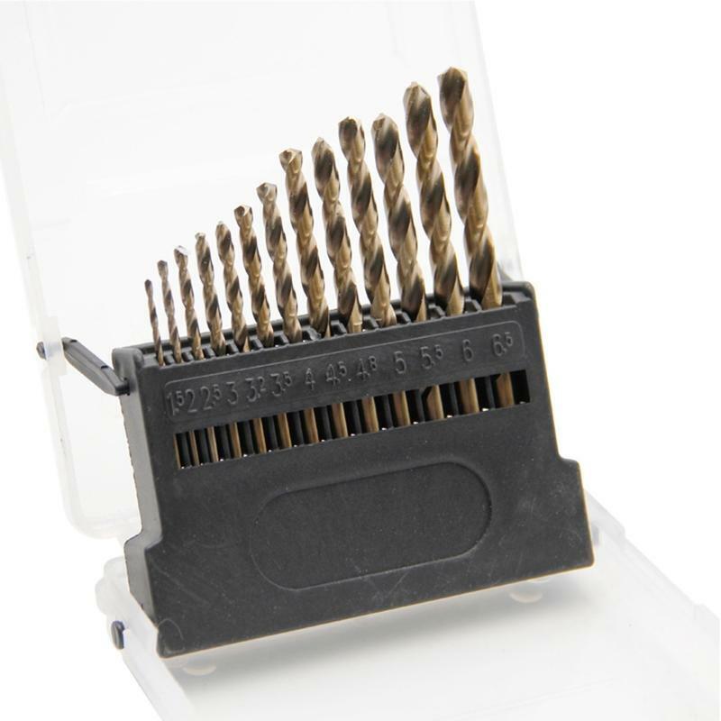 13 Pieces HSS-Co Cobalt Twist Drill Spiral Drill Bit M35 Wear Resistance