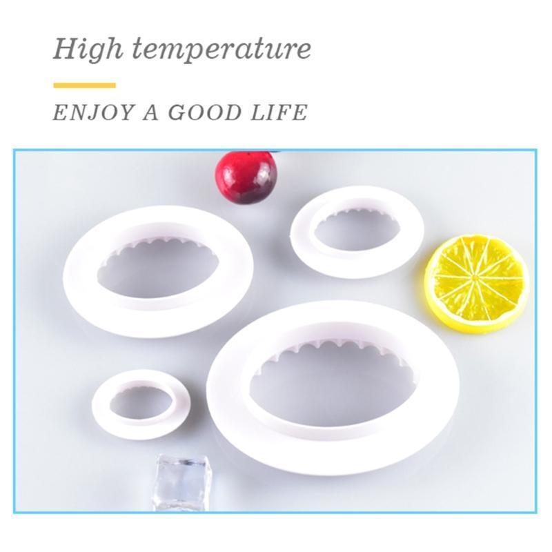 4pcs/set Oval Cookies Cutter Pastry Tool Plastic Fondant Cake Mold Decorating