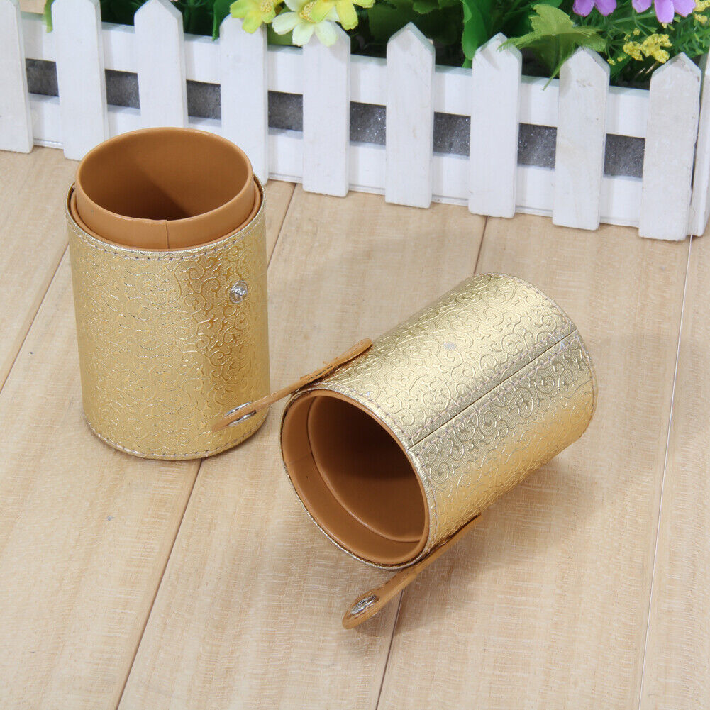 Leather Cosmetic Case Storage Makeup Bags Organizer Brush Tube Holder Cup
