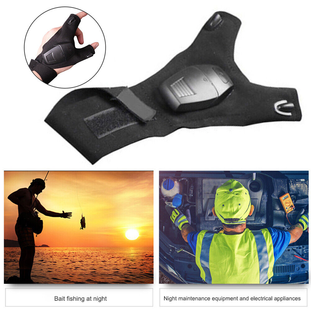 LED Night Light Fishing Gloves Flashlight Outdoor Cycling Camping Gloves