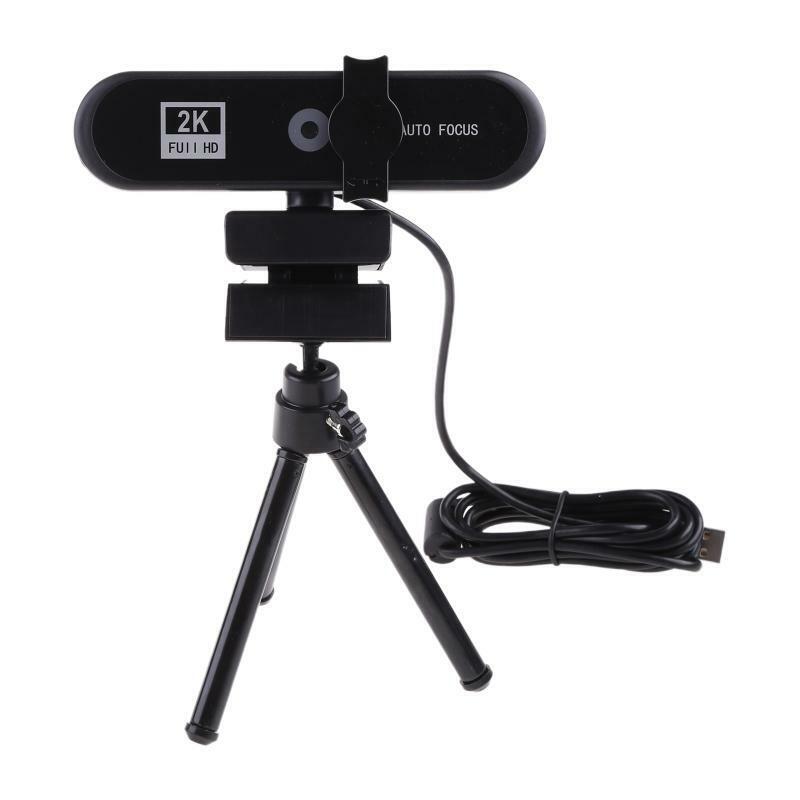 2K Webcam Auto Focus Lens With Microphone Privacy Cover Full 1080P Web Camera
