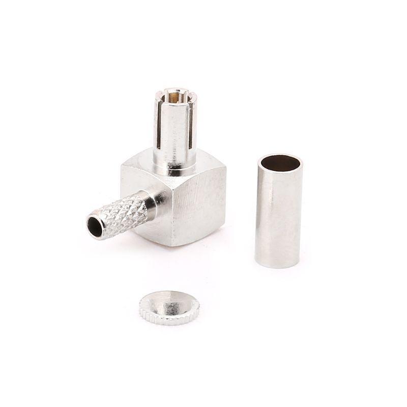 TS9 Male Plug RF Connector Right Angle 90 Degree Crimp Coaxial Adapter For RG174