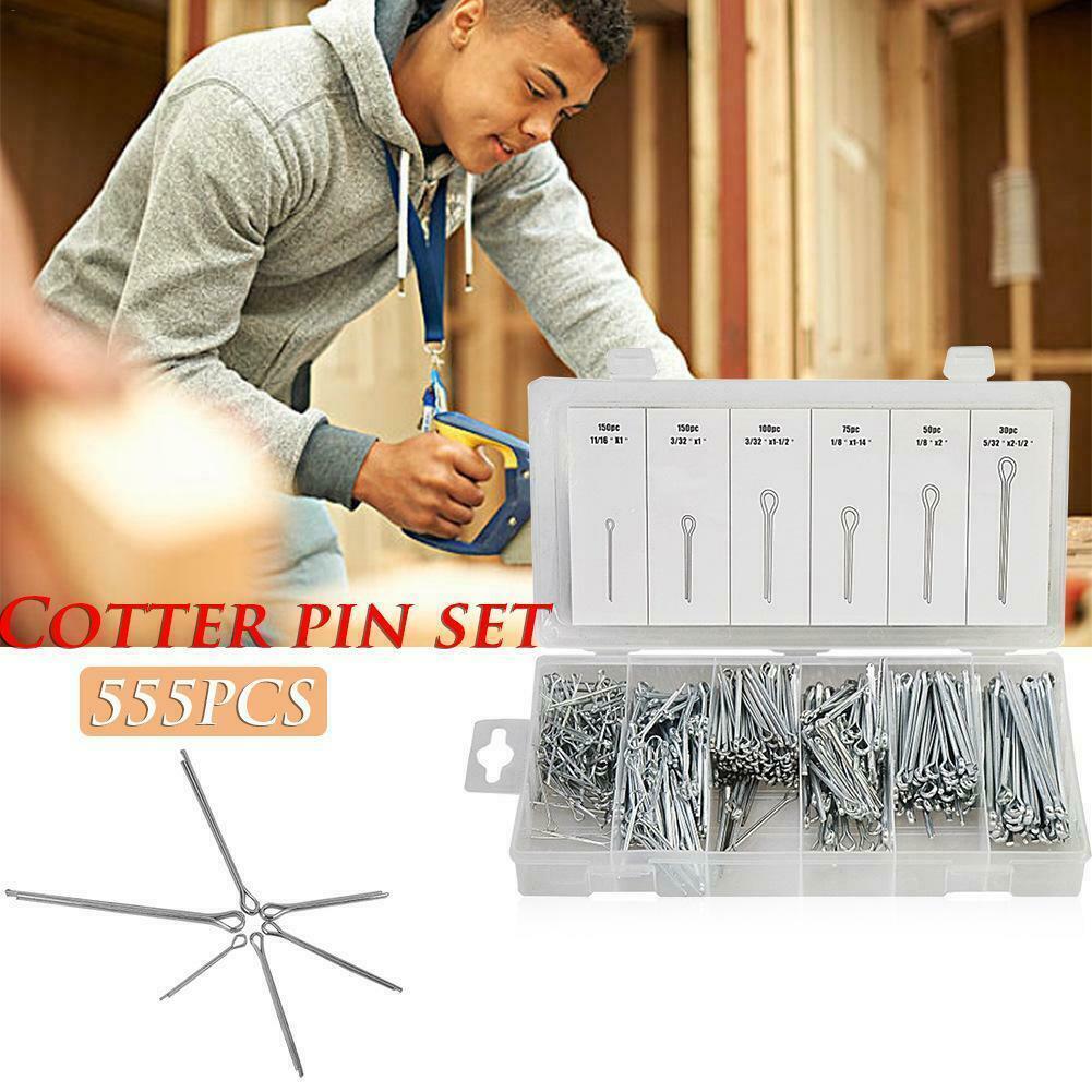 555pcs/Set Stainles Steel Split Pins Clevis Cotter Pin Fasteners Parts Tool Ki