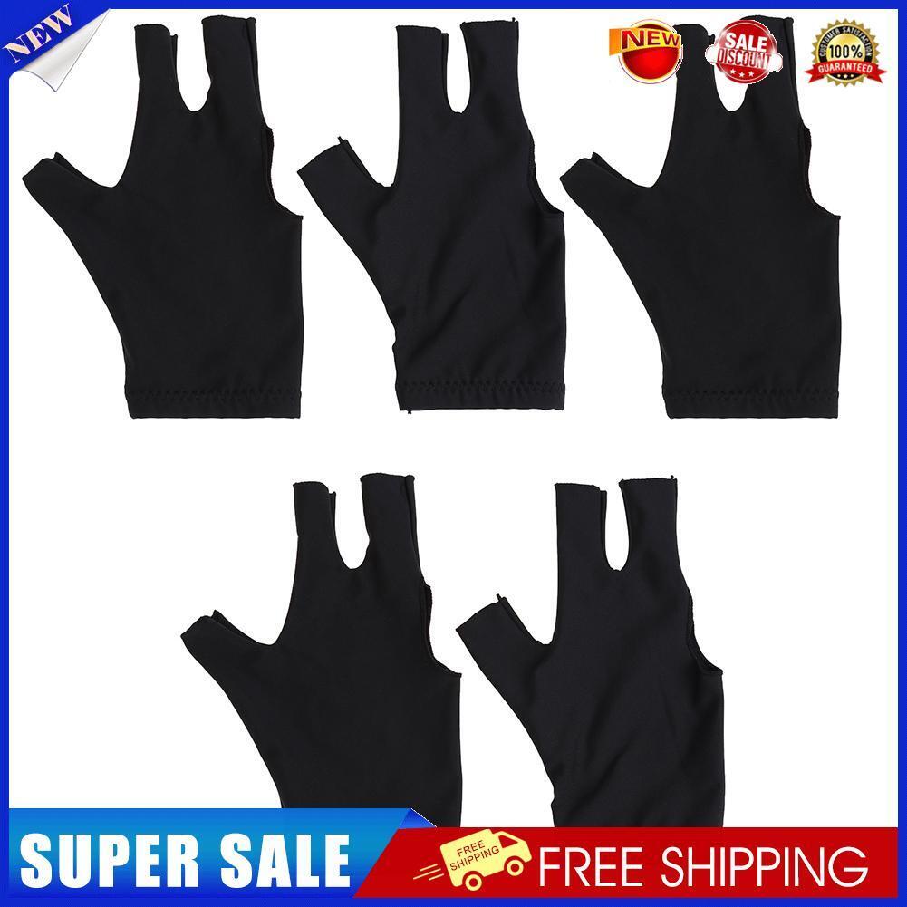 5pcs Snooker Billiard Gloves Three 3 Finger Left Hand Gloves for Men Women