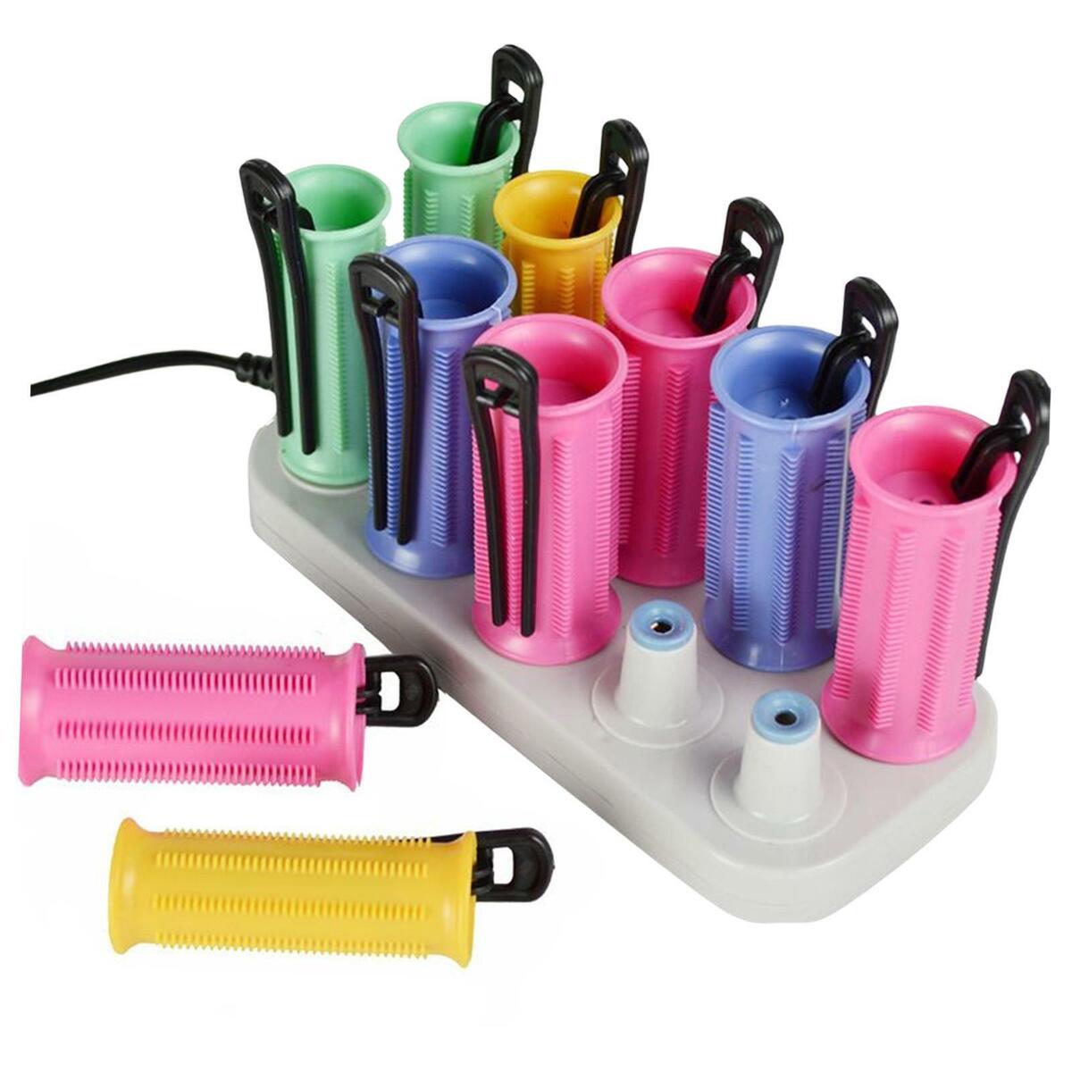 10Pcs Electric Heated   Styling Tool Heat Rollers Waver