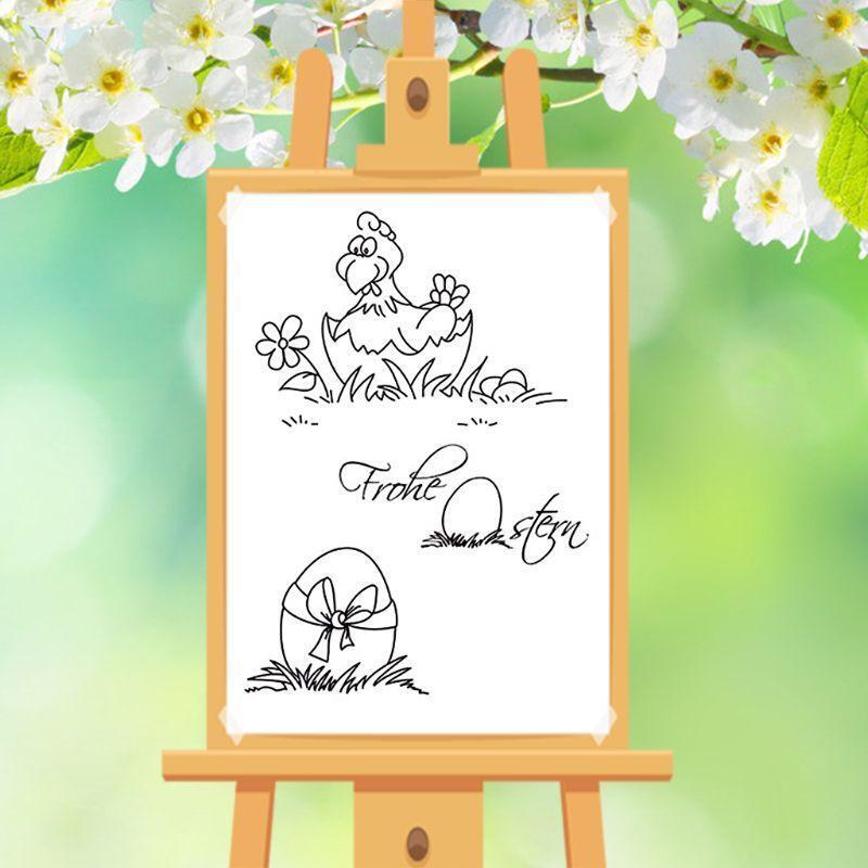 Easter Eggs DIY Silicone Clear Stamp Cling Seal Scrapbook Embossing Album Decor