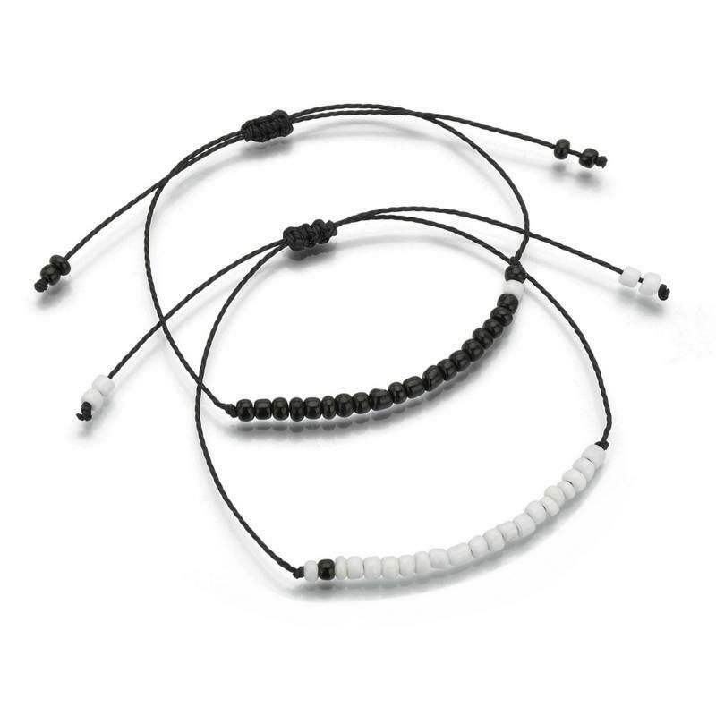 2Pieces/Set Pinky Promise Bracelet Beads Chain Bracelet for Couples Friends