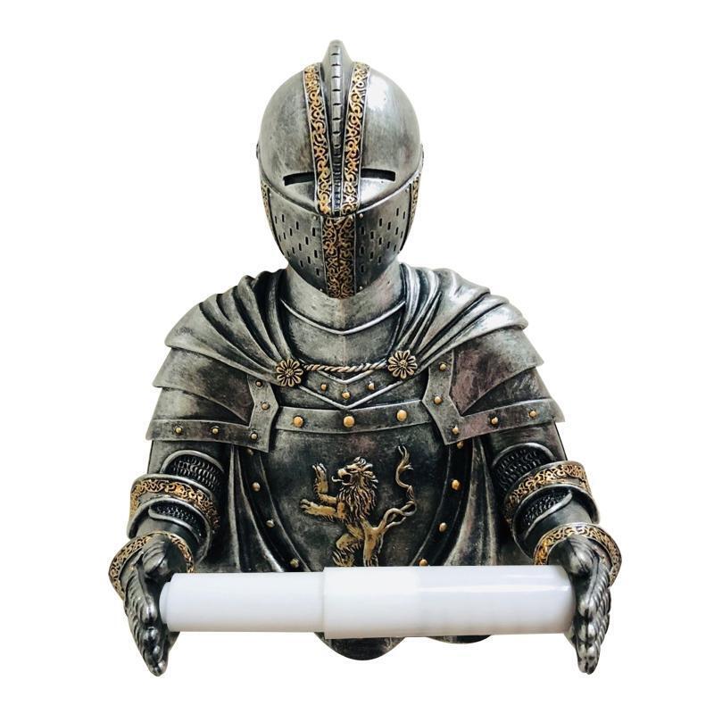 Creative Tissue Roll Dispenser Medieval Statue Knight Paper Towel Holder