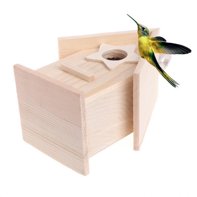Wooden Garden Little Birds Wood Nesting House Nest Home Pet Supply Accessories
