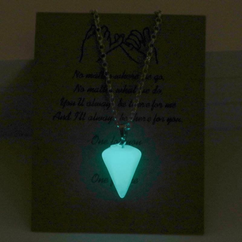 Tapered Natural Stone Hexagonal Column Pendant Necklace with Card Gift Jewelry