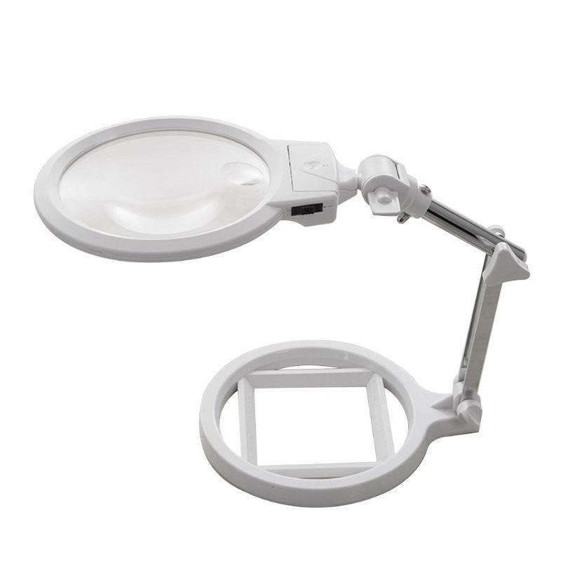 Foldable 5X Magnifying Glass Multi-functional Desktop Embroidery Loupe Magnifier