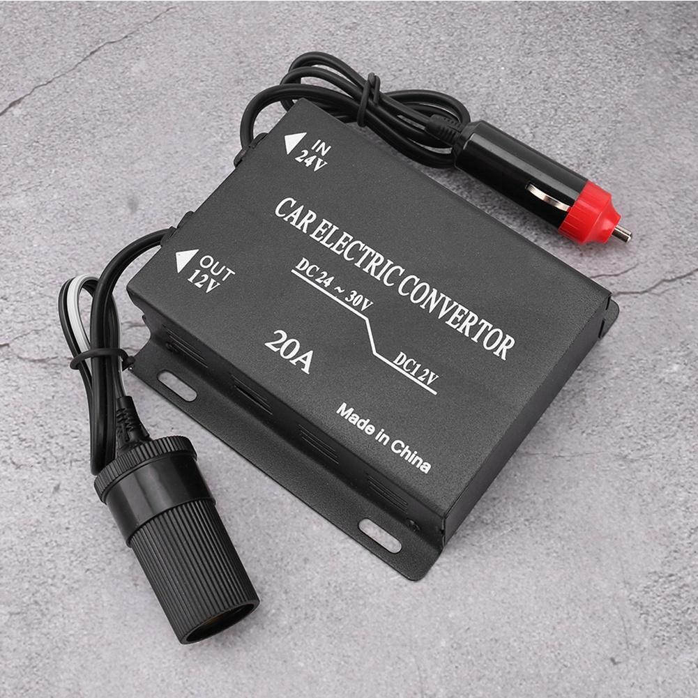 Truck 24V DC to Car 12V DC 20A Cigarette Lighter Step Down Buck Converter