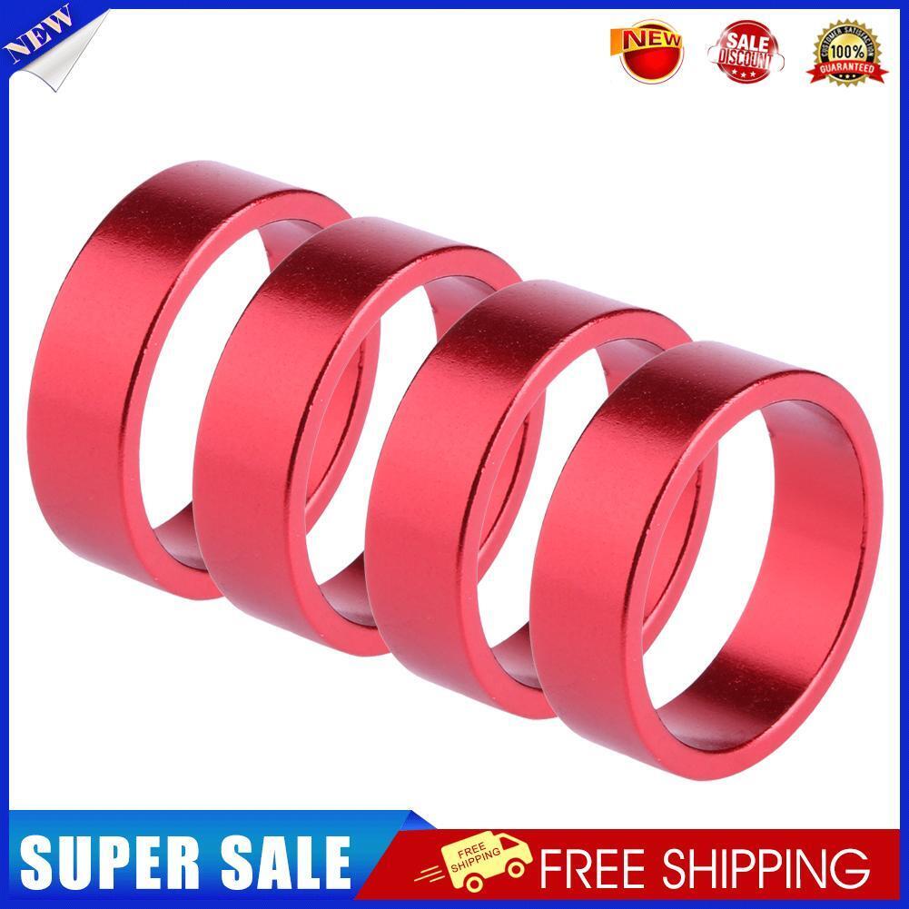 4pcs Aluminum Alloy Handlebar Headset Washer Bike Front Fork Spacer (Red)
