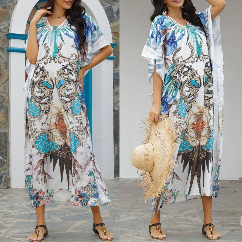 Novelty Pattern Women Sun-proof Dress for Summer Beach Bikini Anti-UV Cover