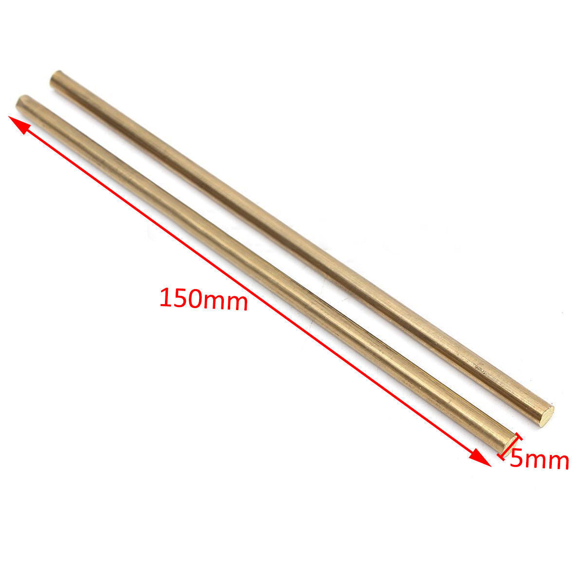 5x150mm Hardware Solid Brass Round Bar Rod Circular 2 PCS